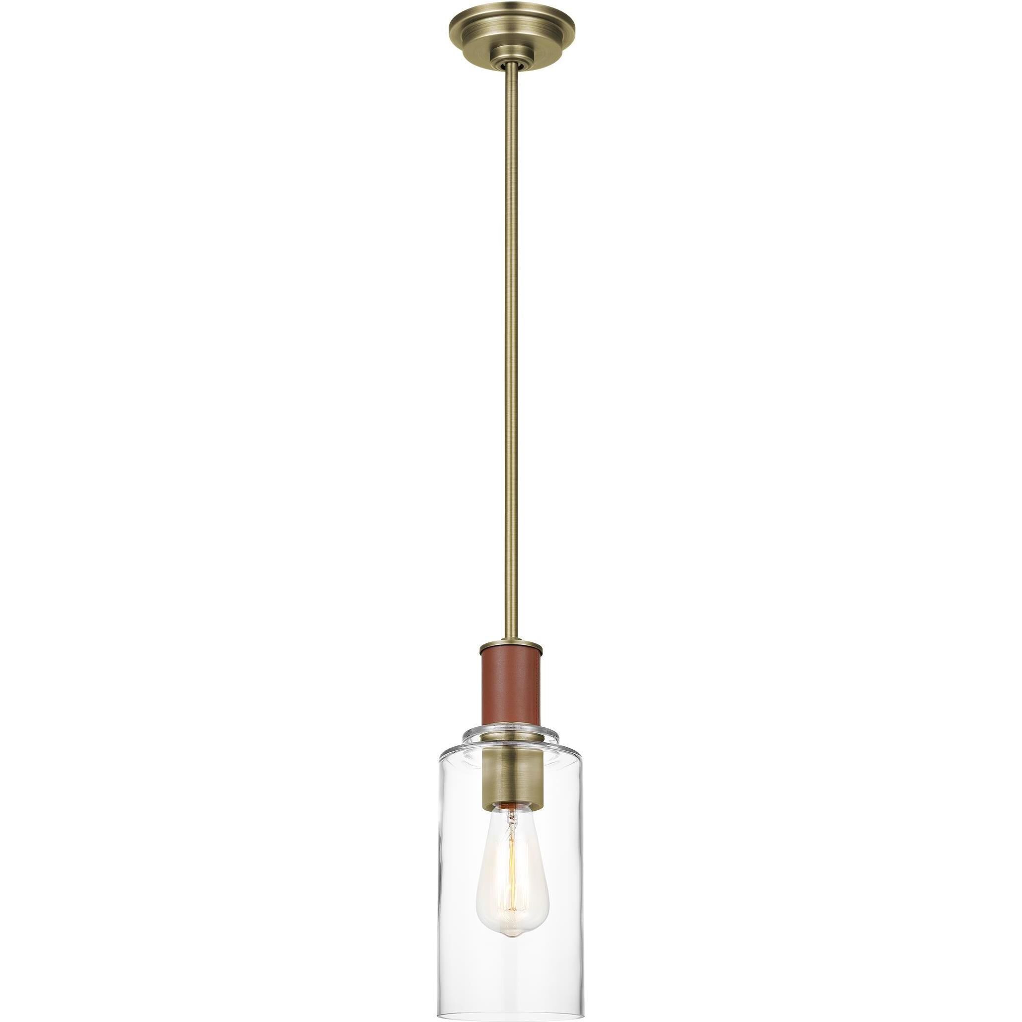 Hadley 1 Light 5 inch Time Worn Brass Pendant Ceiling Light