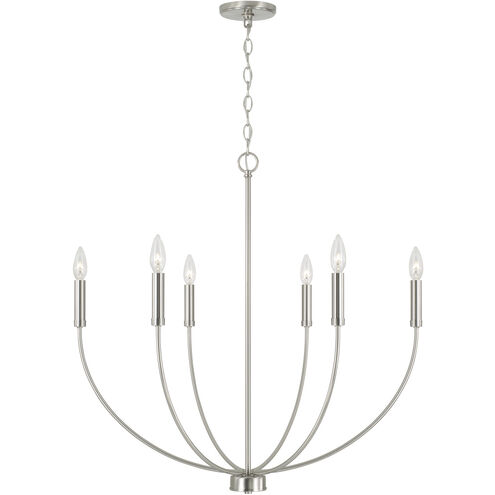 Ansley 6 Light 30.25 inch Brushed Nickel Chandelier Ceiling Light