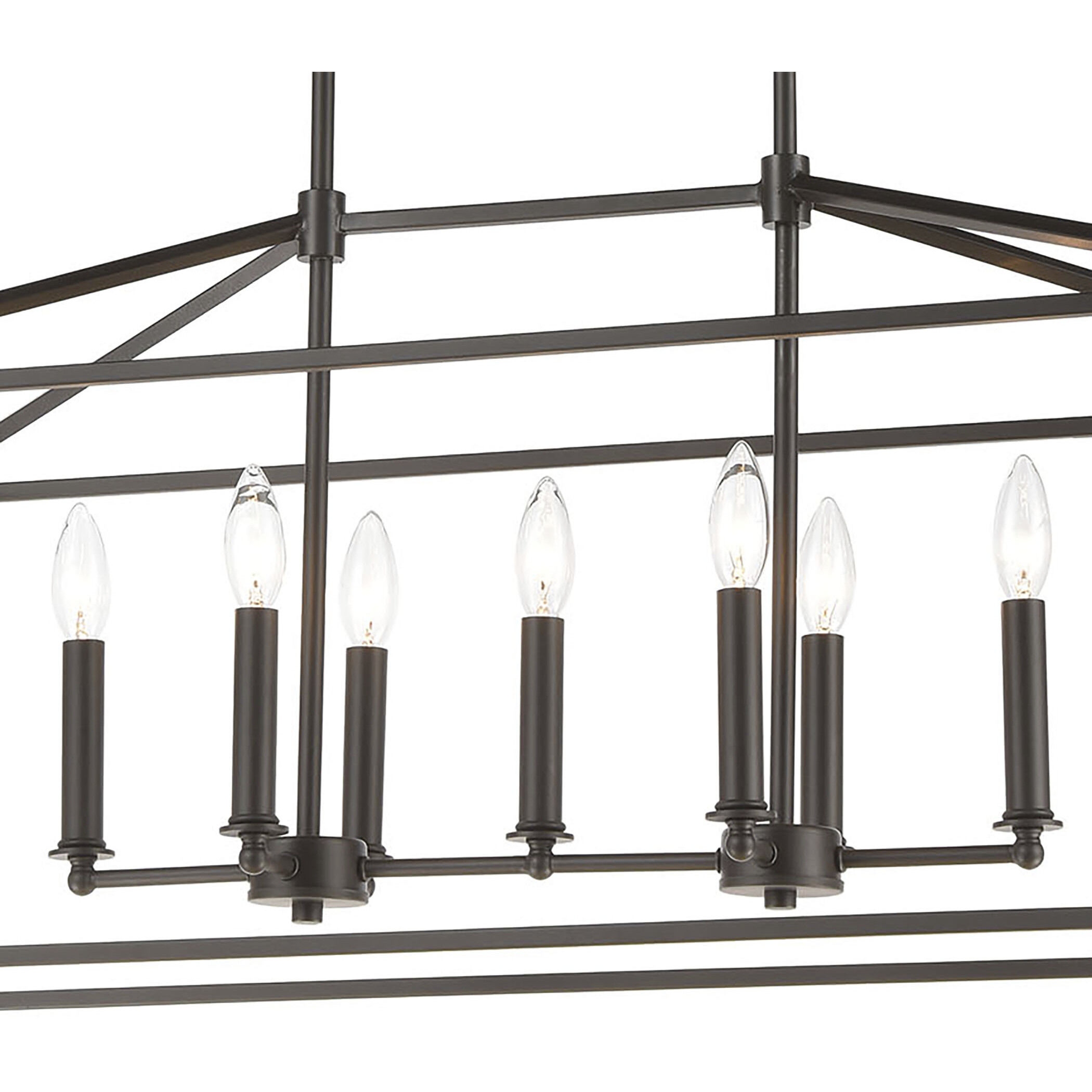 Fairfax 7 Light 36 inch Oil Rubbed Bronze Linear Chandelier Ceiling Light