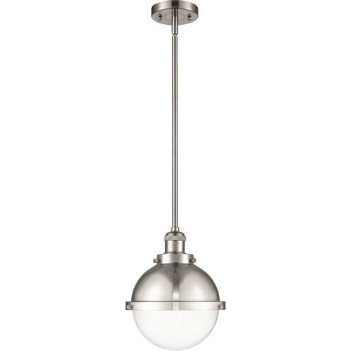 Franklin Restoration Hampden LED 9 inch Brushed Satin Nickel Mini Pendant Ceiling Light in Clear Glass