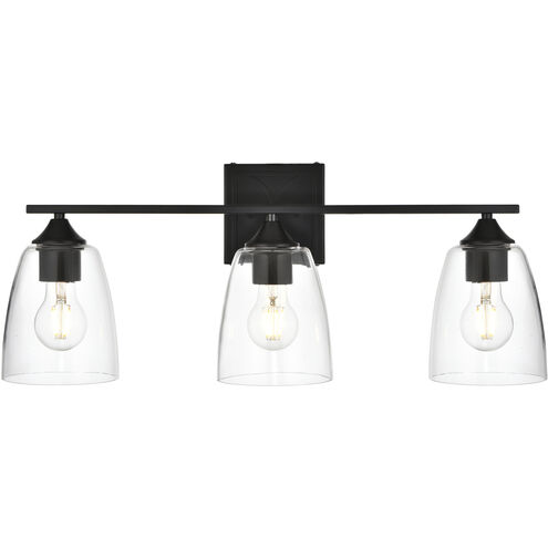 Harris 3 Light 24 inch Black Bath Sconce Wall Light