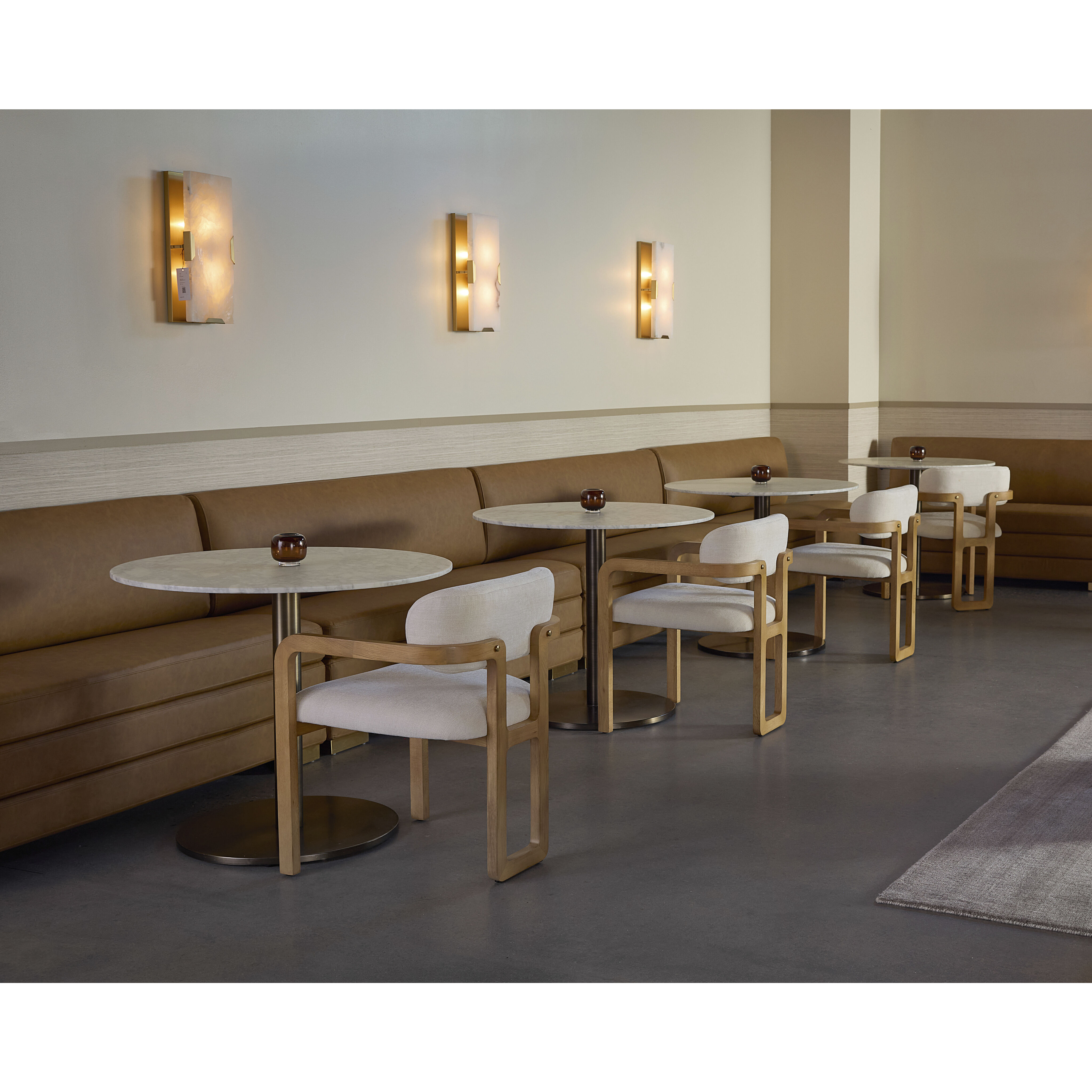 Madrone Rustic Oak / Heather Ivory Tweed Dining Armchair