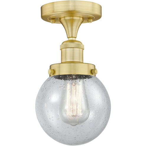 Beacon 1 Light 6 inch Satin Gold Semi-Flush Mount Ceiling Light