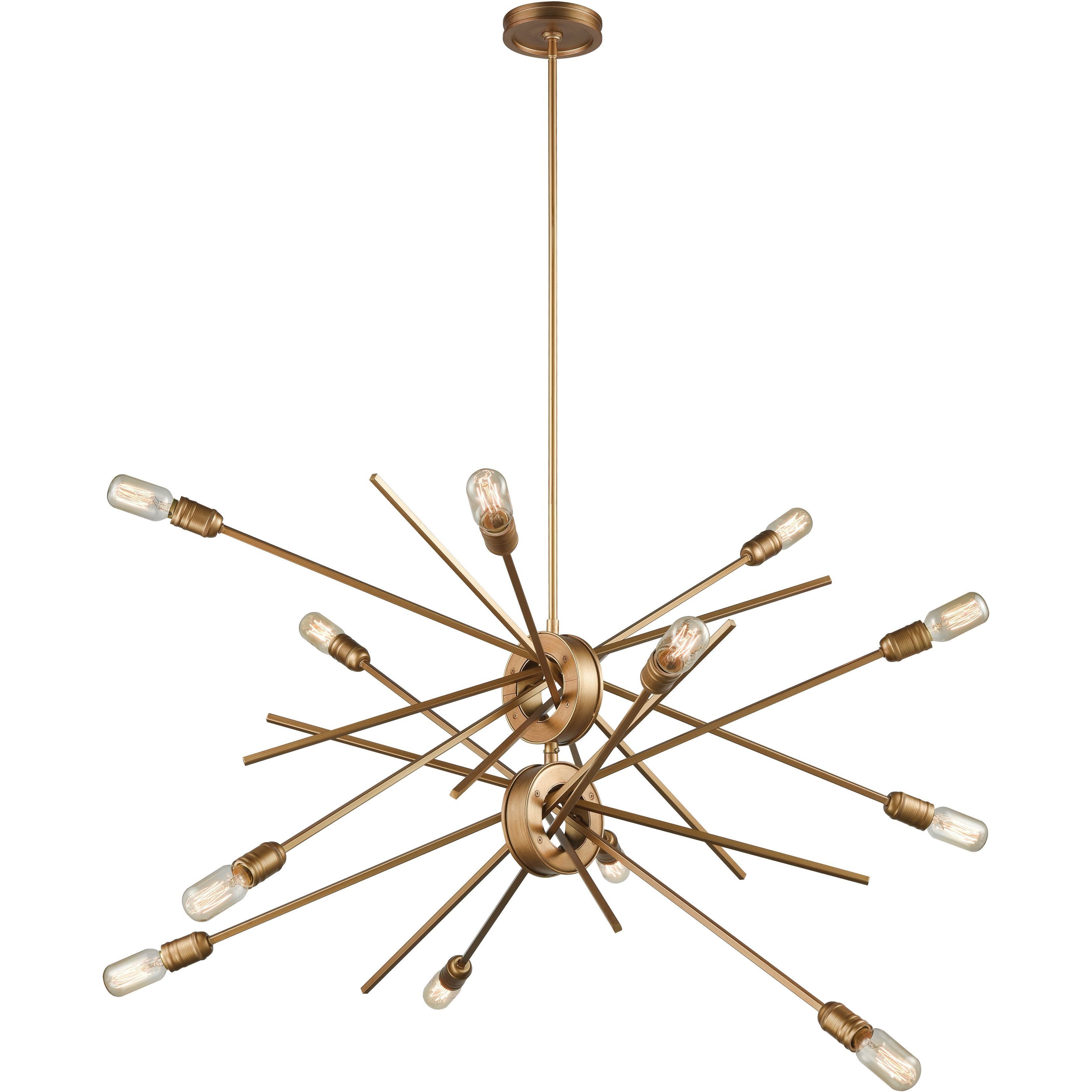 Xenia 12 Light 42 inch Matte Gold Chandelier Ceiling Light