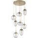 Cosmos Incandescent 8 Light 31.9 inch Gilded Brass Chandelier Ceiling Light in Clear Cosmos, Round Multi-Port