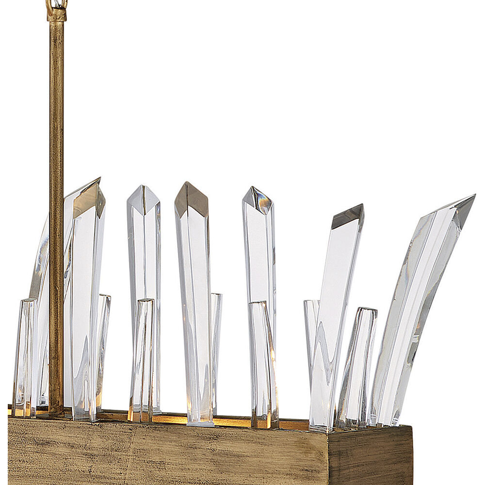 Revel LED 41.5 inch Burnished Gold Chandelier Ceiling Light, Linear & Oval