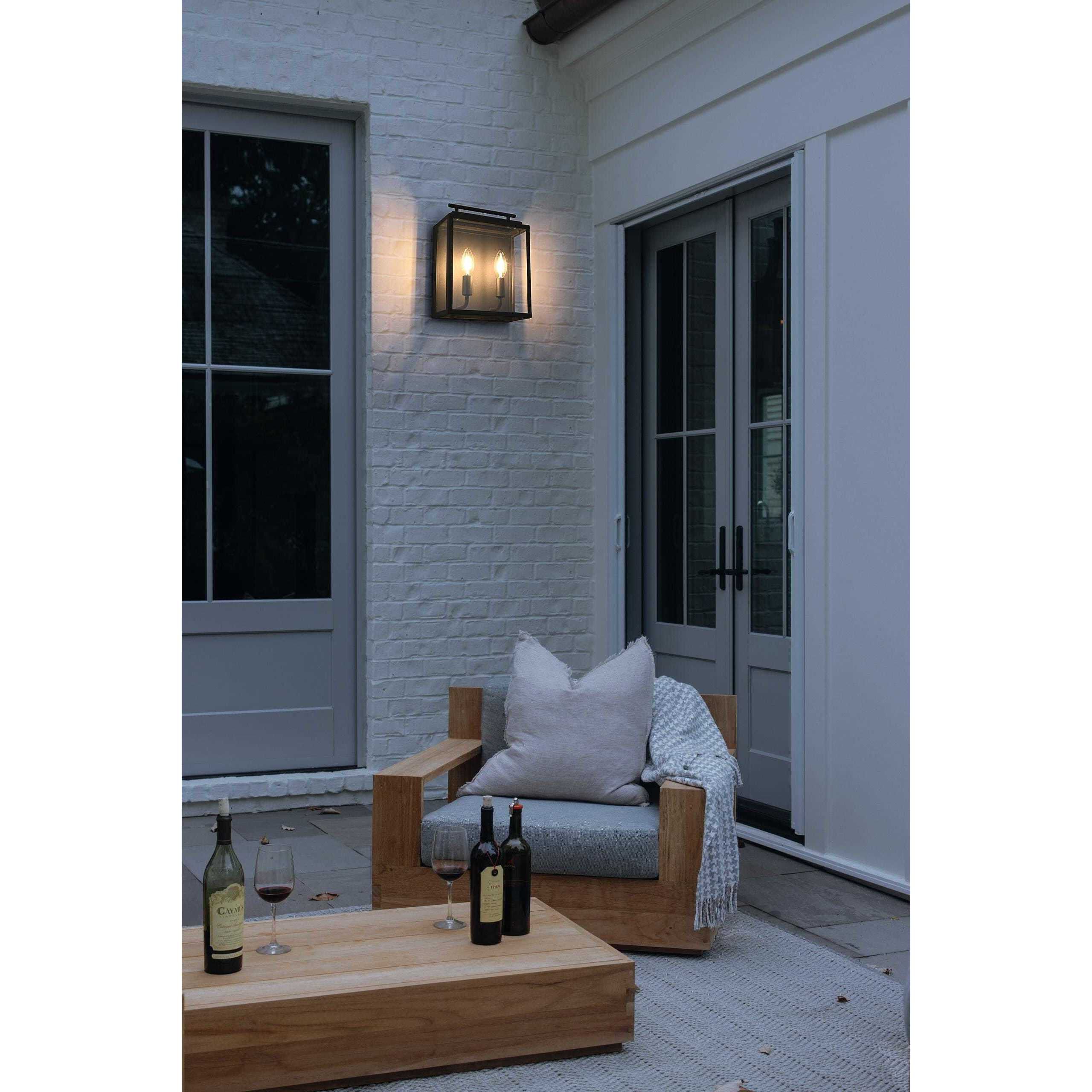 Valentin 2 Light 12 inch Black Outdoor Wall Sconce