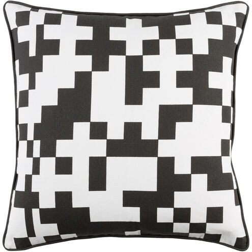 Inga 18 inch Black, White Pillow Kit