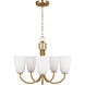 Miles 5 Light 21 inch Satin Brass Chandelier Ceiling Light