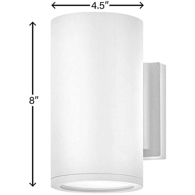 Coastal Elements Silo LED 8 inch Satin White Outdoor Wall Mount Lantern, Down Light