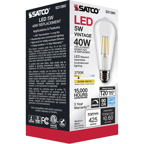 Lumos LED Medium Medium 5.00 watt 2700K LED Filament