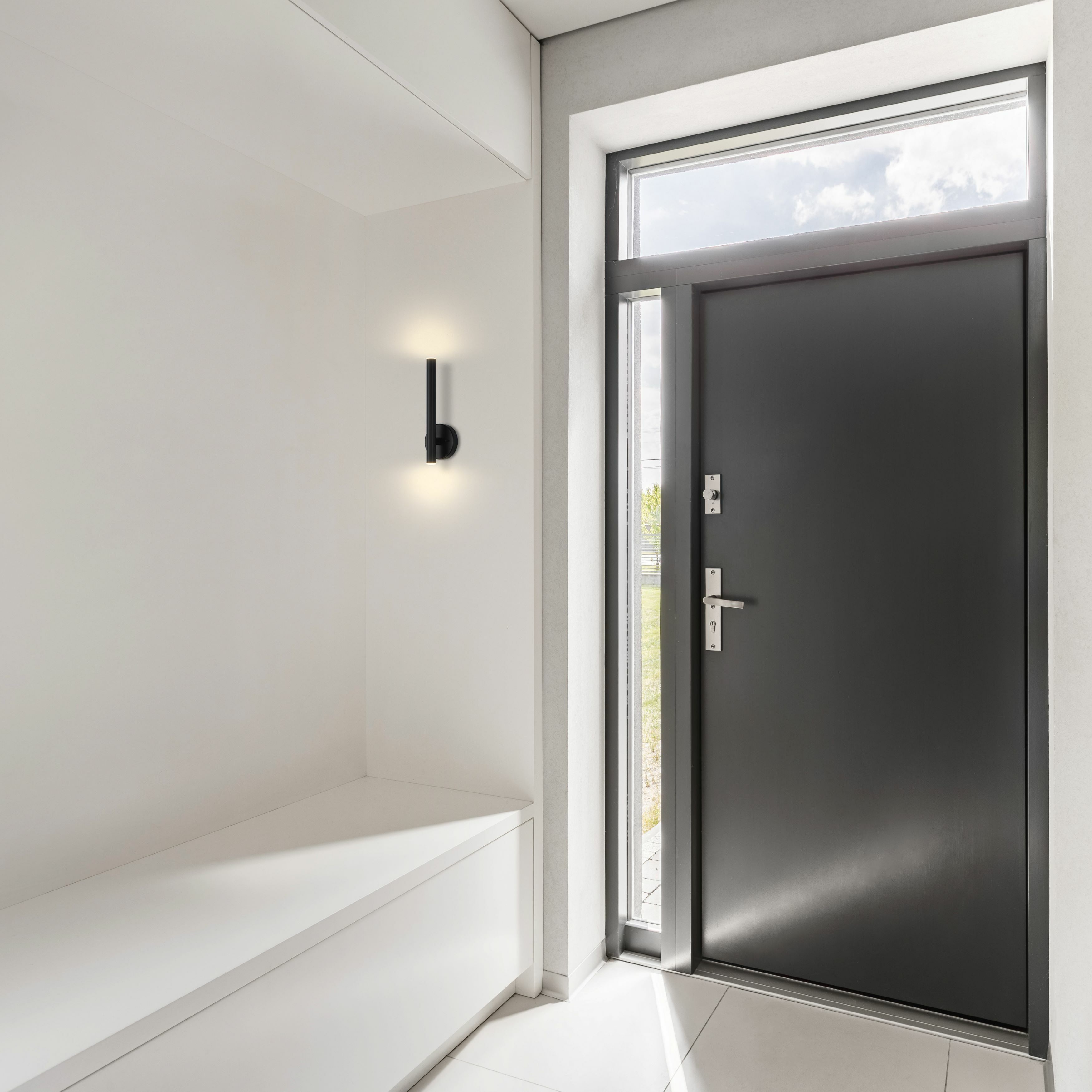 Pipeline 2 Light 1.25 inch Matte Black ADA Wall Sconce Wall Light