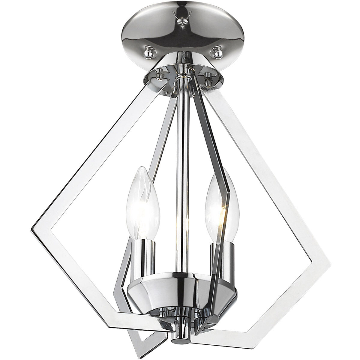 Prism 2 Light 11 inch Polished Chrome Convertible Mini Chandelier/Ceiling Mount Ceiling Light