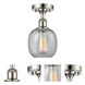 Belfast 1 Light 6 inch Polished Nickel Flush Mount Ceiling Light in Seedy Glass, 2.1 lb