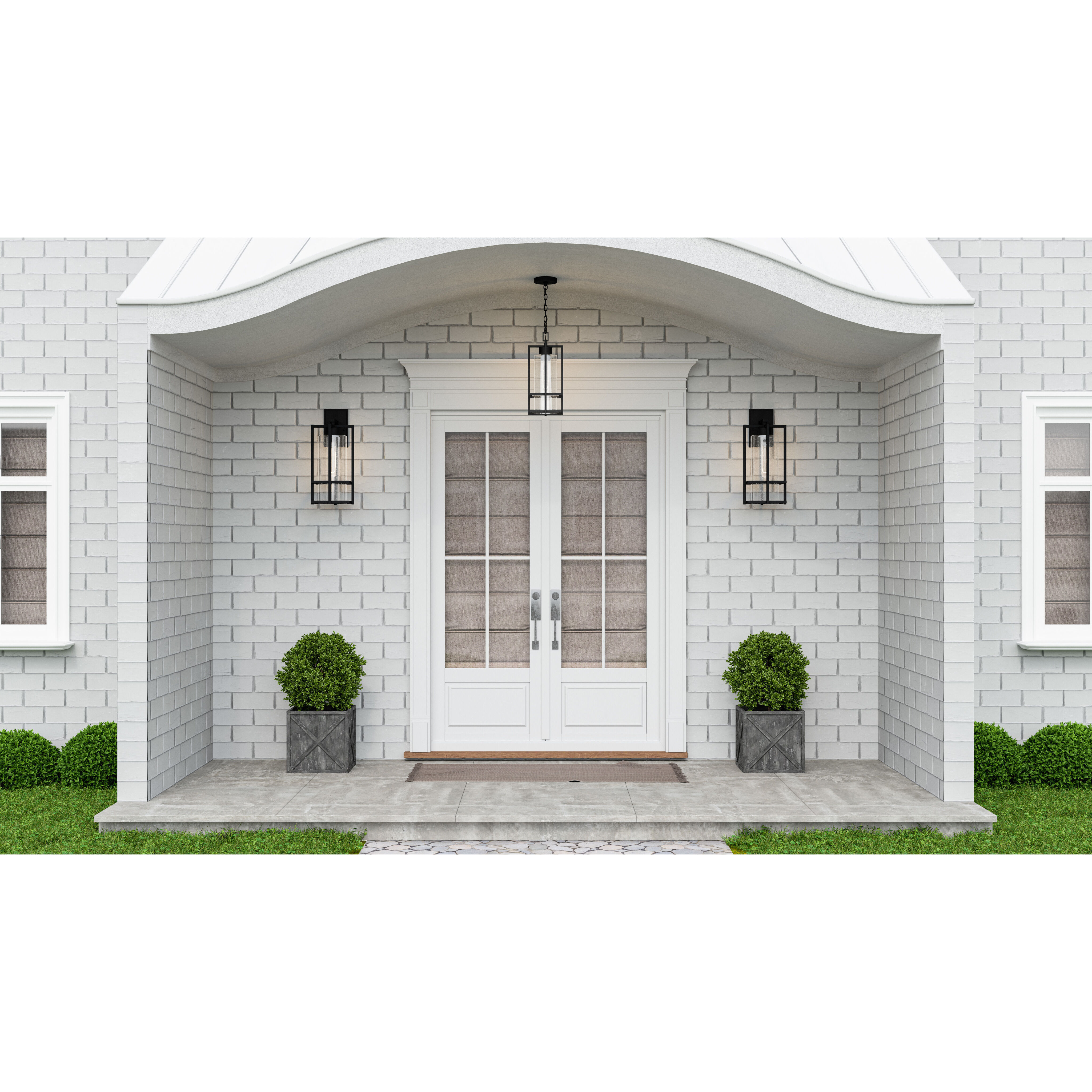 Damien 1 Light 17 inch Earth Black Outdoor Wall Lantern