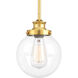 Penn 1 Light 6.88 inch Natural Brass Mini-Pendant Ceiling Light