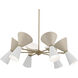 Phix LED 38.75 inch Champagne Bronze with Greige and White Chandelier Ceiling Light