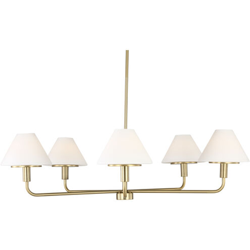 Mendota 5 Light 40 inch Satin Brass Chandelier Ceiling Light