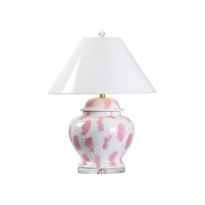 Elaine Burge 100.00 watt Rose/White/Clear Table Lamp Portable Light