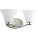 Bravo 2 Light 17 inch Brushed Nickel Bath Vanity Wall Light
