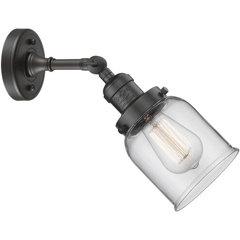 Franklin Restoration Small Bell 1 Light 5 inch Oil Rubbed Bronze Sconce Wall Light in Clear Glass, Franklin Restoration