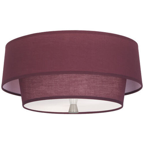 Decker 2 Light 17 inch Polished Nickel Flushmount Ceiling Light in Vintage Wine