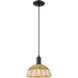 Natural Ballston Dome 1 Light 9 inch Matte Black Mini Pendant Ceiling Light