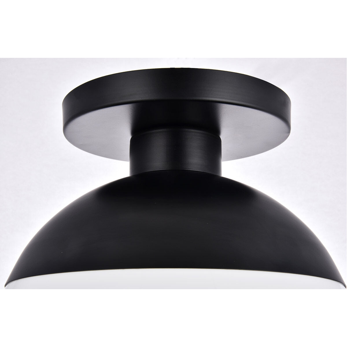 Eclipse 1 Light 12 inch Black Flush Mount Ceiling Light 