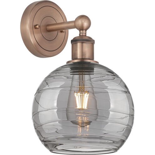 Edison Athens Deco Swirl 1 Light 8 inch Antique Copper Sconce Wall Light