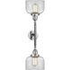 Franklin Restoration Large Bell LED 19 inch Polished Chrome Bath Vanity Light Wall Light in Clear Glass, Franklin Restoration