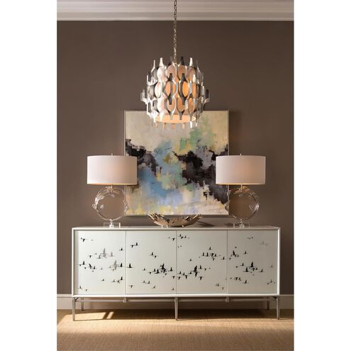 Swirling 32 inch 150.00 watt Polished Nickel Table Lamp Portable Light