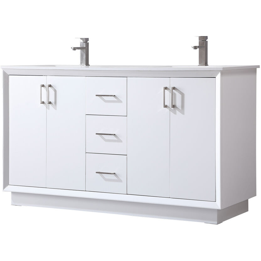 Hayes 60 X 22 X 35 inch White Vanity Sink Set