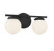 Mid-Century Modern 2 Light 16 inch Matte Black Bathroom Vanity Light Wall Light
