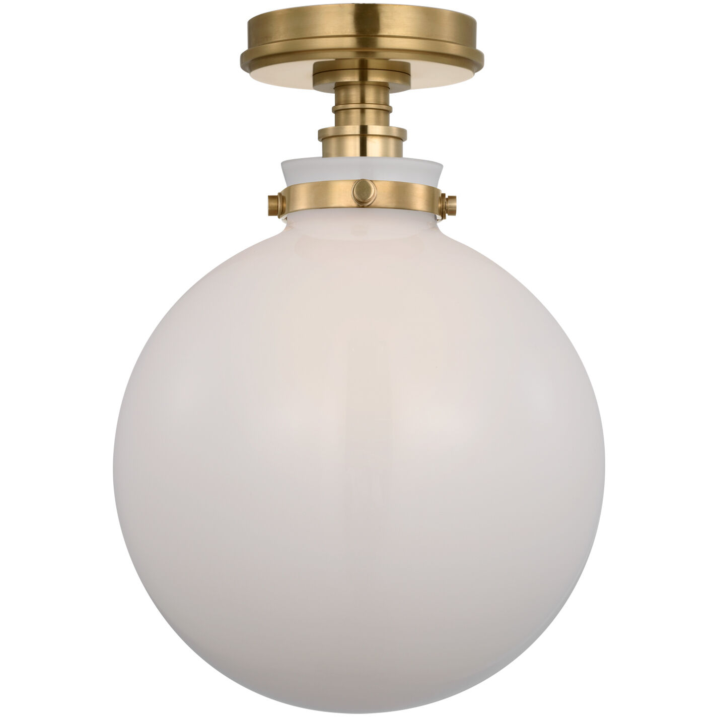 Chapman & Myers Parkington LED 10 inch Antique-Burnished Brass Globe Flush Mount Ceiling Light