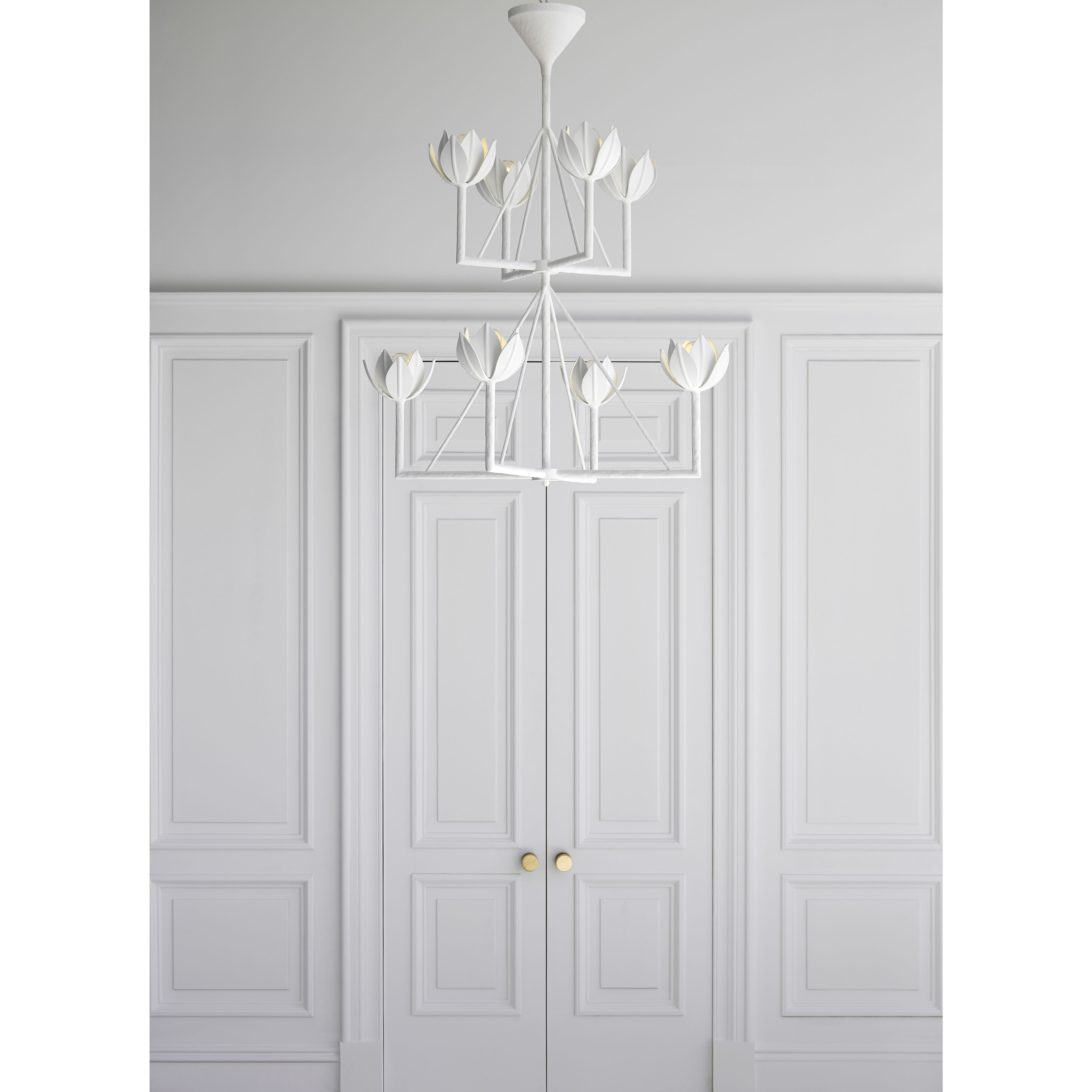Julie Neill Alberto 8 Light 35.5 inch Plaster White Two Tier Chandelier Ceiling Light, Medium