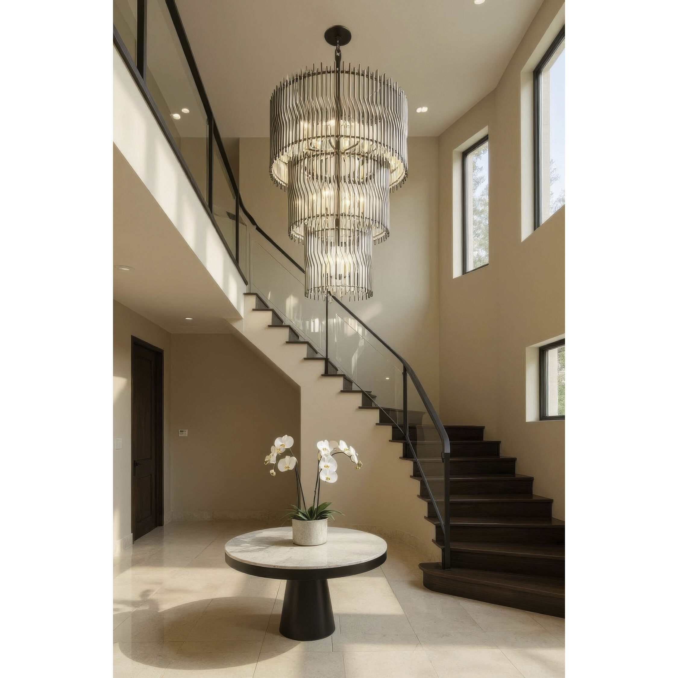 Park Row 18 Light 32 inch Matte Black and French Gold Chandelier Ceiling Light