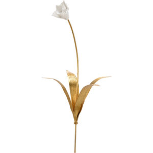 Chelsea House White/Antique Gold Leaf Tulip Stem Accent, Medium