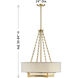 Brentwood 4 Light 24 inch Warm Brass Pendant Ceiling Light