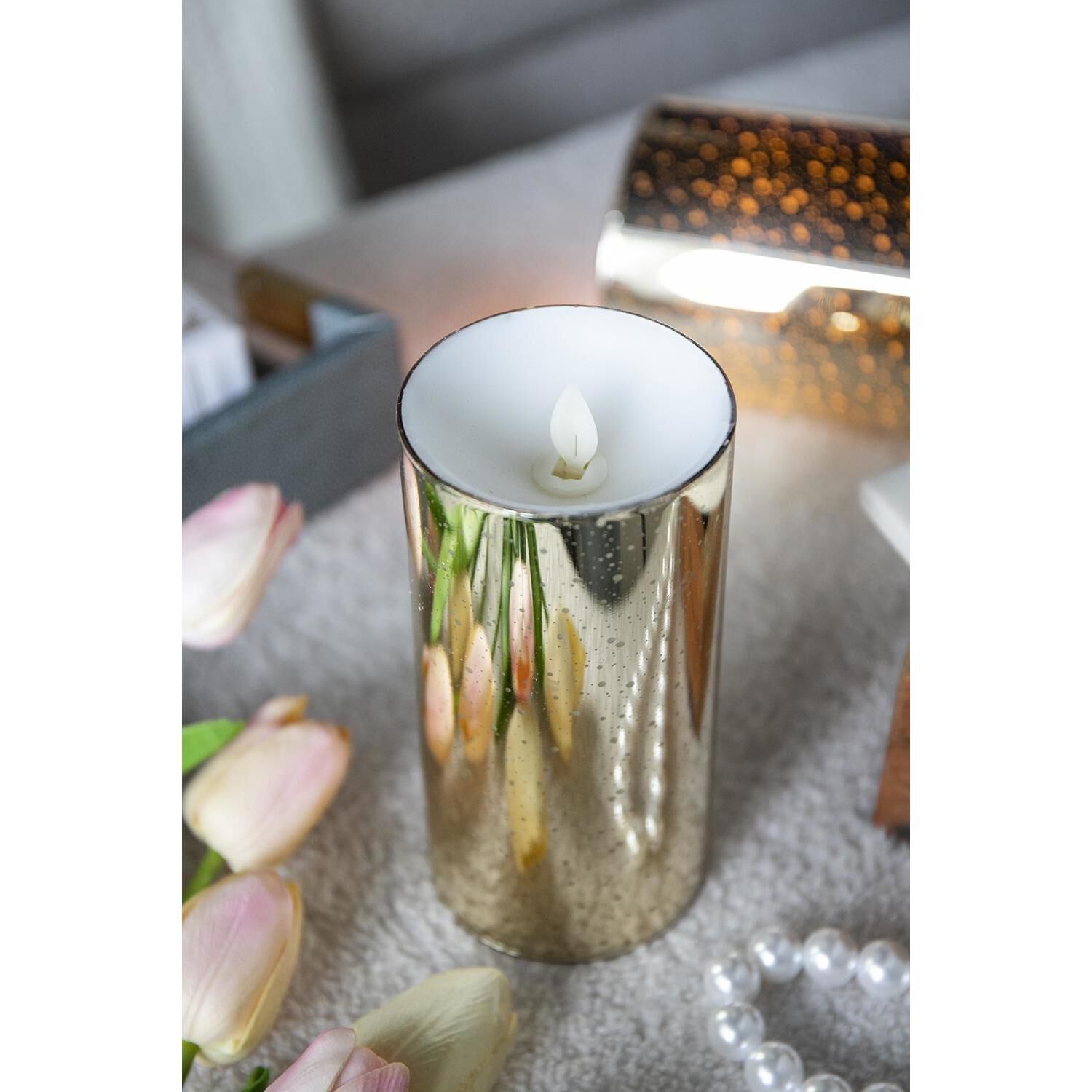 Speckled 6 X 3 inch LED Candle