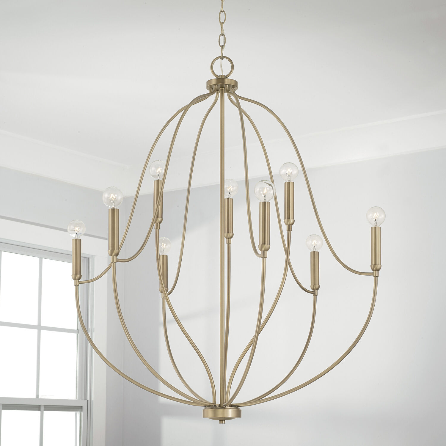 Madison 9 Light 32.5 inch Aged Brass Chandelier Ceiling Light