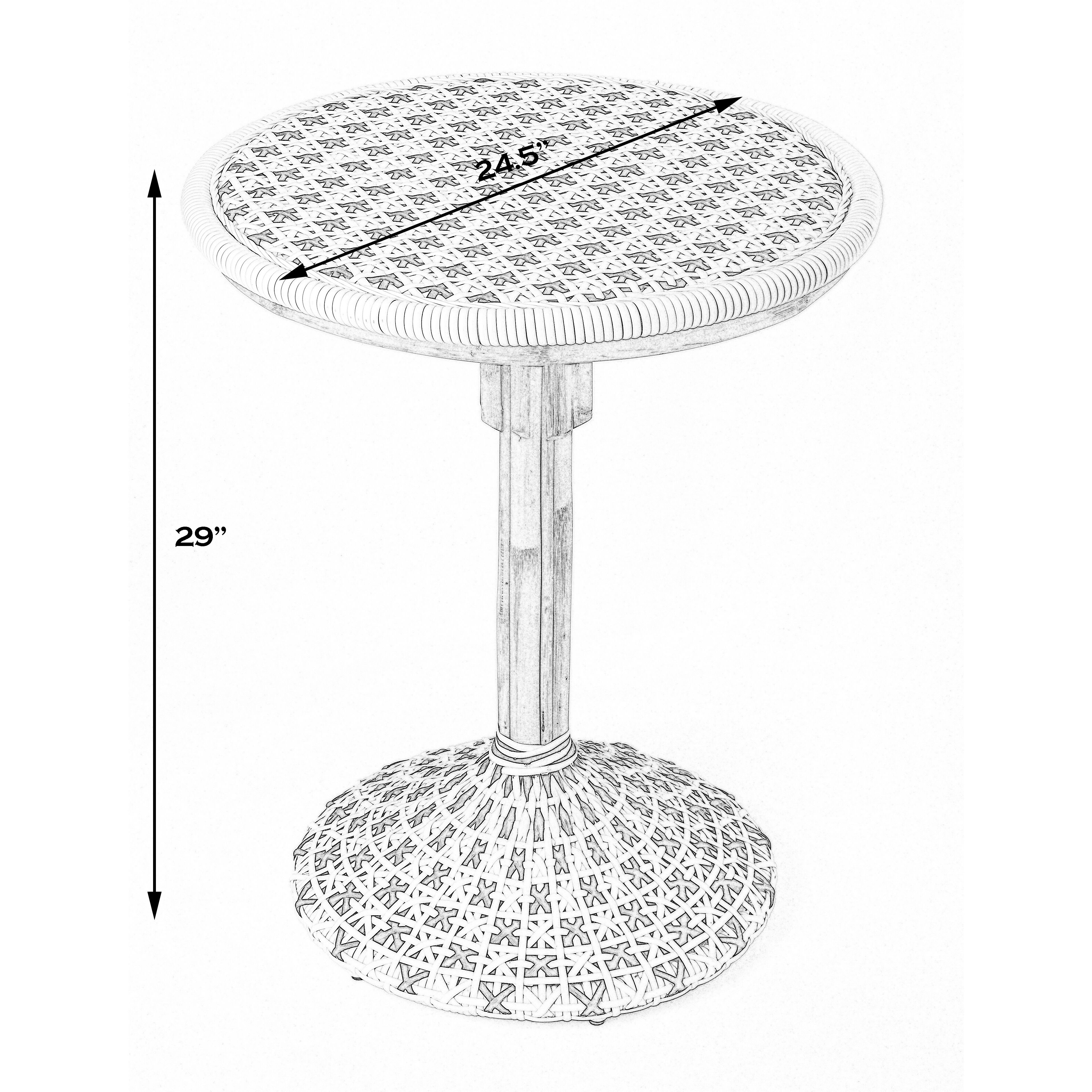 Designer'S Edge Tenor White & Black Rattan 30 X 25 inch Black Foyer Table