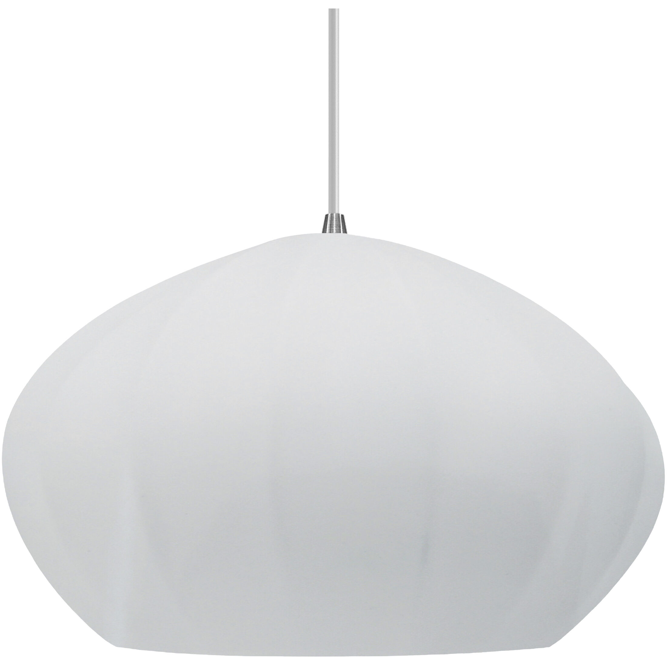 Radiance Collection - Fluted Pendant Ceiling Light in Brushed Nickel, White Cord, Replaceable Bulb, Gloss White (outside and inside of fixture), Form+Finish+Function