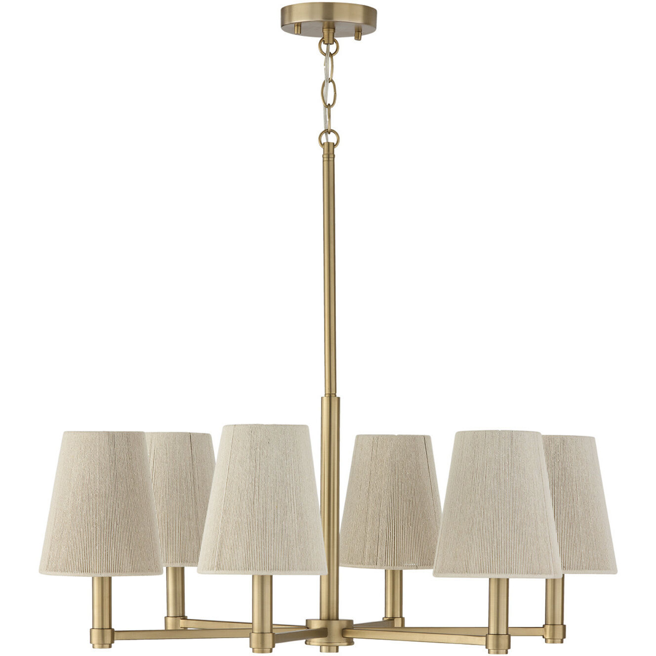 Mira 6 Light 30 inch Matte Brass Chandelier Ceiling Light