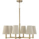 Mira 6 Light 30 inch Matte Brass Chandelier Ceiling Light