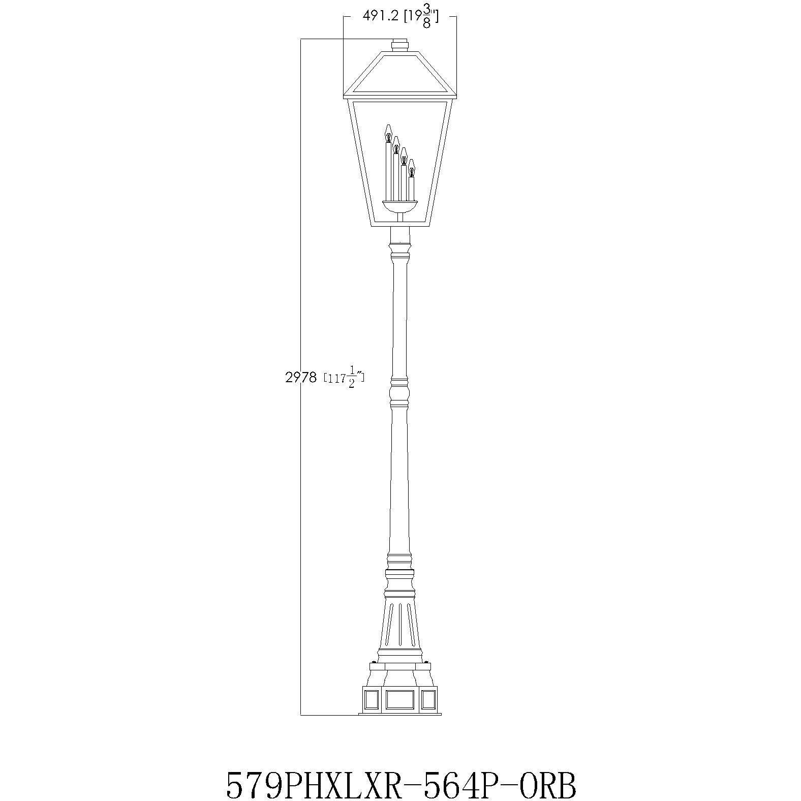 Talbot 4 Light 116.75 inch Oil Rubbed Bronze Outdoor Post Mounted Fixture