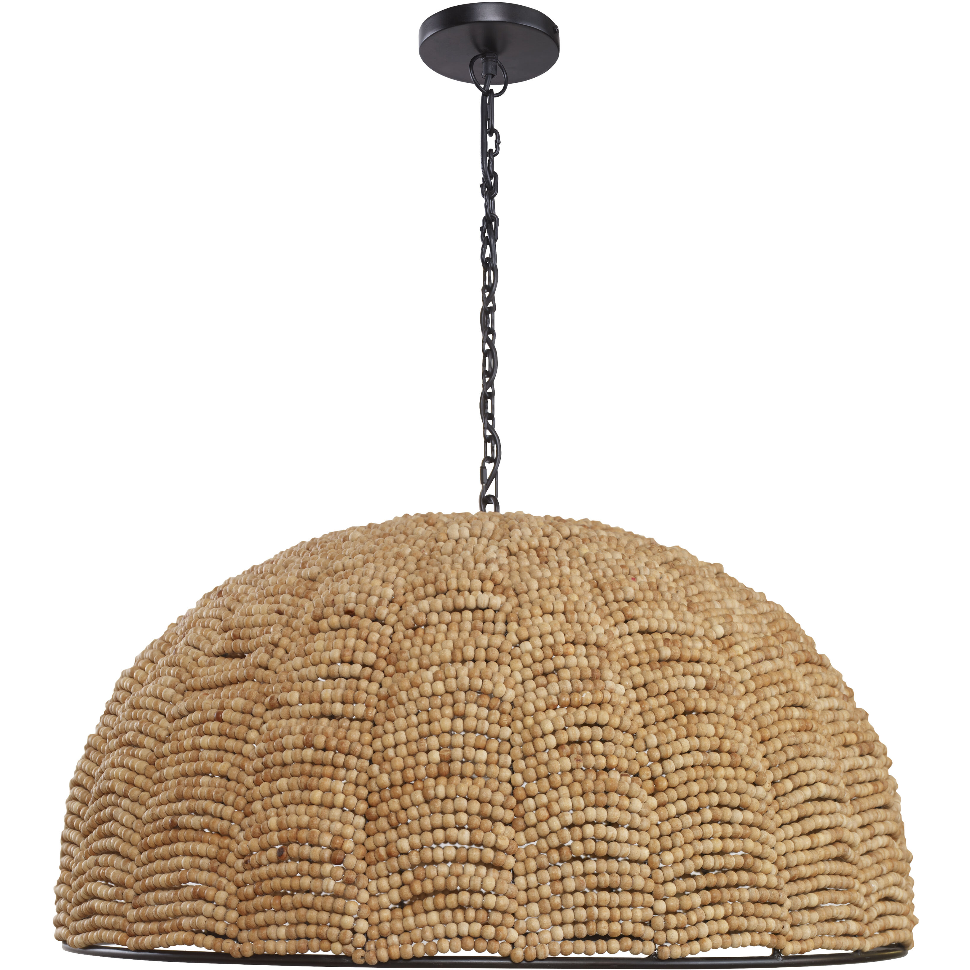 Martin 1 Light 30 inch Natural with Matte Black Pendant Ceiling Light