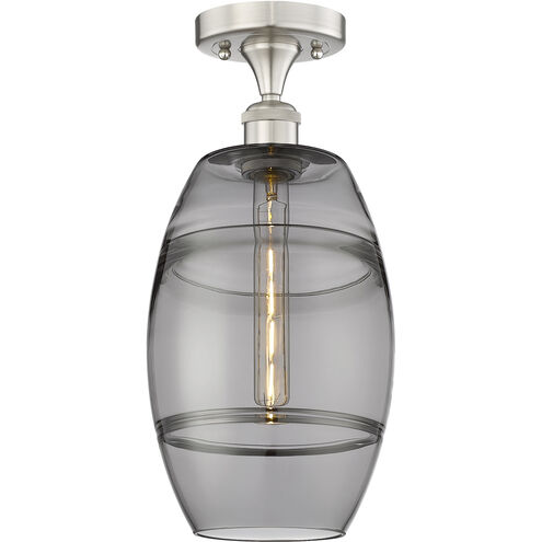 Edison Vaz 1 Light 8 inch Brushed Satin Nickel Semi-Flush Mount Ceiling Light