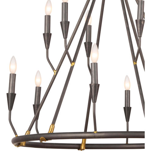 Sierra 12 Light 35.5 inch Blackened Steel Chandelier Ceiling Light