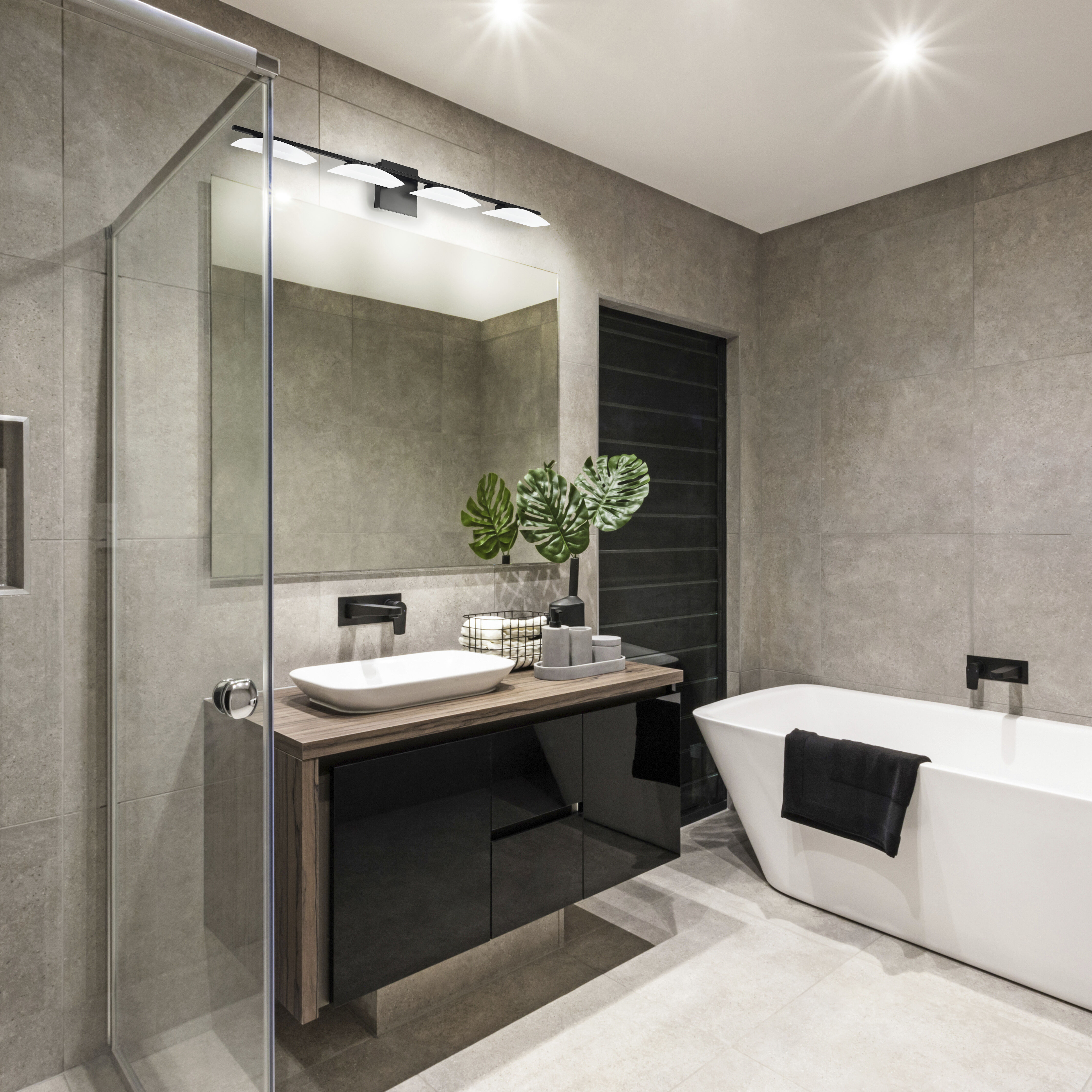 Matrass 3 LED 39.37 inch Matte Black Bath Vanity Wall Light