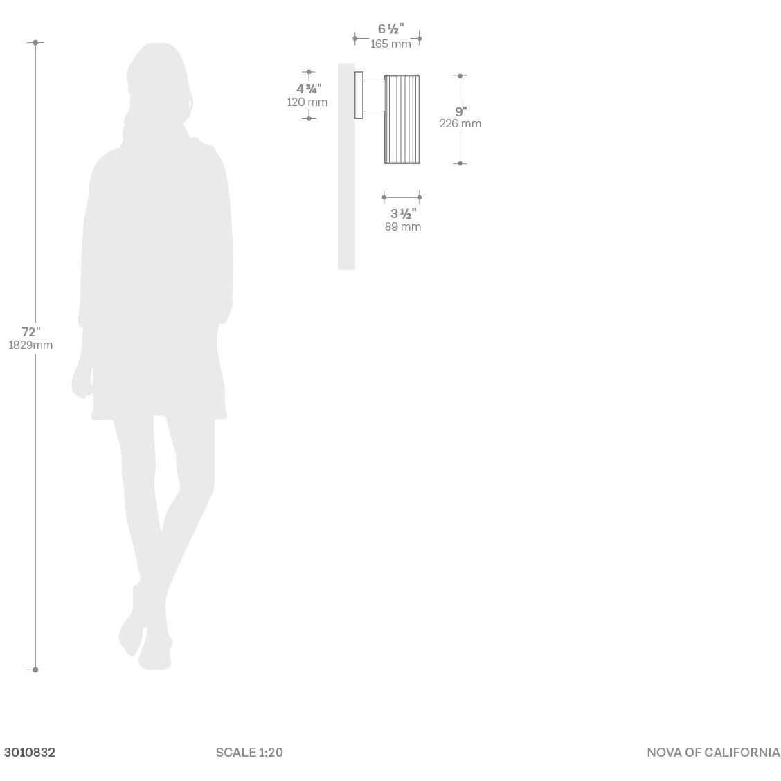 Tambo Wall Sconce Wall Light in Natural Ash and Weathered Brass